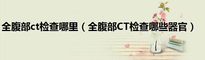 全腹部ct檢查哪里（全腹部CT檢查哪些器官）