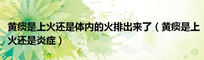 黃痰是上火還是體內(nèi)的火排出來了（黃痰是上火還是炎癥）