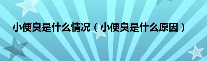 小便臭是什么情況（小便臭是什么原因）