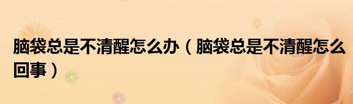 腦袋總是不清醒怎么辦（腦袋總是不清醒怎么回事）