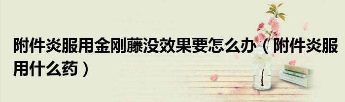 附件炎服用金剛藤?zèng)]效果要怎么辦（附件炎服用什么藥）