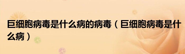 巨細胞病毒是什么病的病毒（巨細胞病毒是什么?。?class='thumb lazy' /></a>
		    <header>
		<h2><a  href=