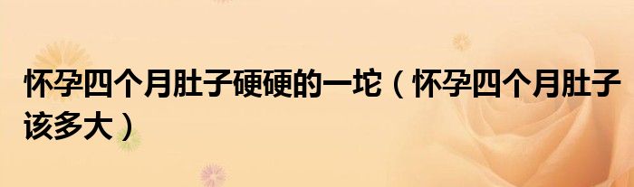 懷孕四個月肚子硬硬的一坨（懷孕四個月肚子該多大）