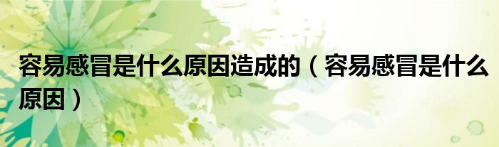 容易感冒是什么原因造成的（容易感冒是什么原因）