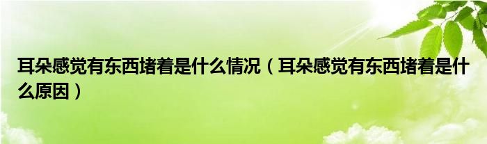 耳朵感覺有東西堵著是什么情況（耳朵感覺有東西堵著是什么原因）