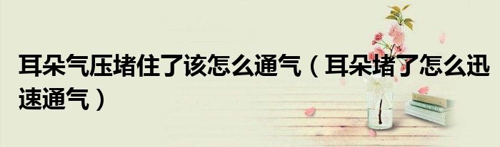 耳朵氣壓堵住了該怎么通氣（耳朵堵了怎么迅速通氣）