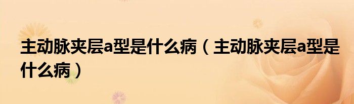 主動(dòng)脈夾層a型是什么?。ㄖ鲃?dòng)脈夾層a型是什么?。?class='thumb lazy' /></a>
		    <header>
		<h2><a  href=