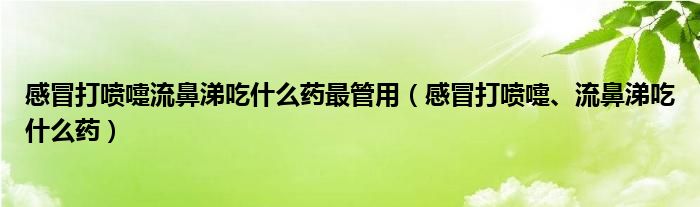 感冒打噴嚏流鼻涕吃什么藥最管用（感冒打噴嚏、流鼻涕吃什么藥）