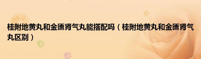 桂附地黃丸和金匱腎氣丸能搭配嗎（桂附地黃丸和金匱腎氣丸區(qū)別）