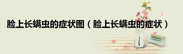 臉上長螨蟲的癥狀圖（臉上長螨蟲的癥狀）