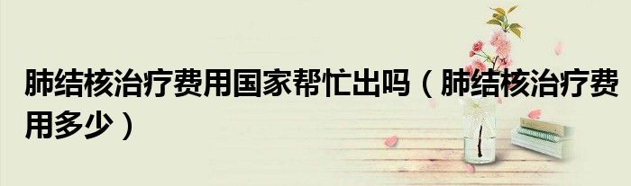 肺結(jié)核治療費(fèi)用國家?guī)兔Τ鰡幔ǚ谓Y(jié)核治療費(fèi)用多少)