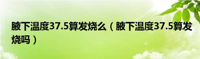 腋下溫度37.5算發(fā)燒么（腋下溫度37.5算發(fā)燒嗎）