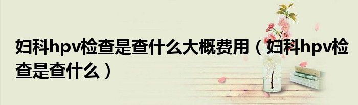 婦科hpv檢查是查什么大概費用（婦科hpv檢查是查什么）