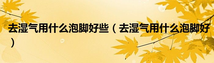 去濕氣用什么泡腳好些（去濕氣用什么泡腳好）