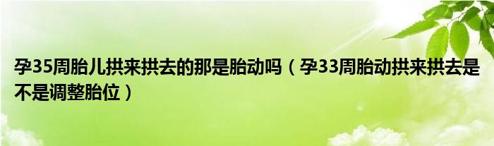 孕35周胎兒拱來拱去的那是胎動(dòng)嗎（孕33周胎動(dòng)拱來拱去是不是調(diào)整胎位）