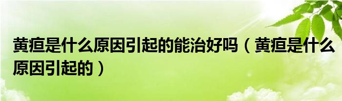 黃疸是什么原因引起的能治好嗎（黃疸是什么原因引起的）