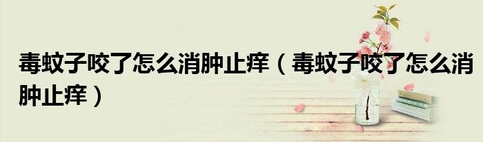 毒蚊子咬了怎么消腫止癢（毒蚊子咬了怎么消腫止癢）
