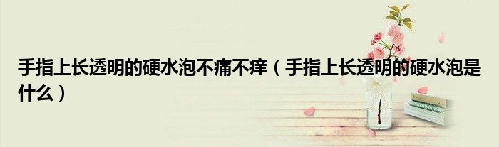 手指上長透明的硬水泡不痛不癢（手指上長透明的硬水泡是什么）