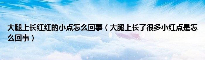 大腿上長紅紅的小點怎么回事(大腿上長了很多小紅點是怎么回事)