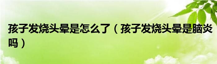 孩子發(fā)燒頭暈是怎么了（孩子發(fā)燒頭暈是腦炎嗎）