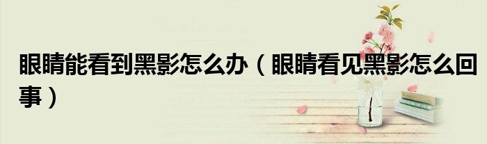 眼睛能看到黑影怎么辦（眼睛看見(jiàn)黑影怎么回事）