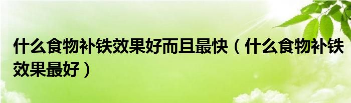 什么食物補(bǔ)鐵效果好而且最快（什么食物補(bǔ)鐵效果最好）