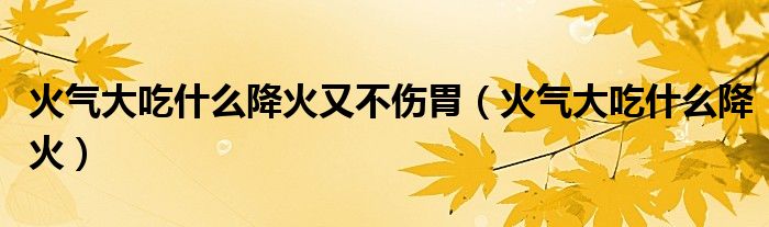 火氣大吃什么降火又不傷胃（火氣大吃什么降火）