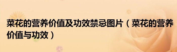 菜花的營(yíng)養(yǎng)價(jià)值及功效禁忌圖片（菜花的營(yíng)養(yǎng)價(jià)值與功效）