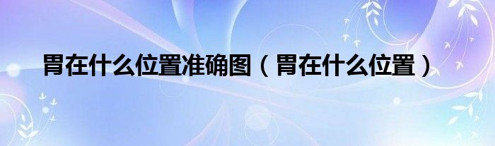胃在什么位置準(zhǔn)確圖（胃在什么位置）