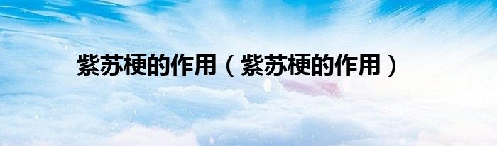 紫蘇梗的作用（紫蘇梗的作用）