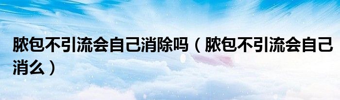 膿包不引流會(huì)自己消除嗎（膿包不引流會(huì)自己消么）