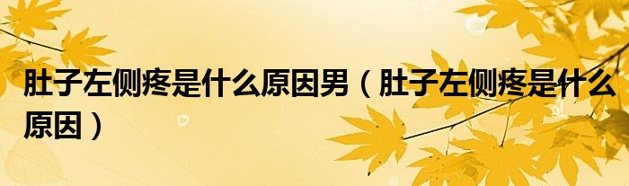 肚子左側(cè)疼是什么原因男（肚子左側(cè)疼是什么原因）