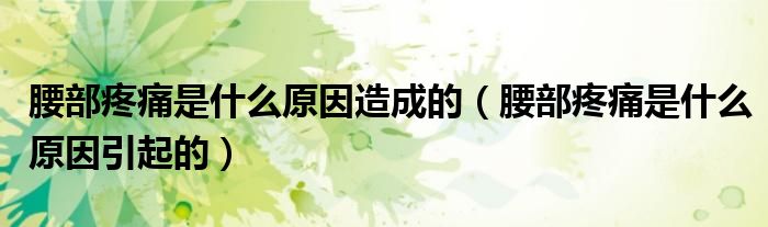腰部疼痛是什么原因造成的（腰部疼痛是什么原因引起的）