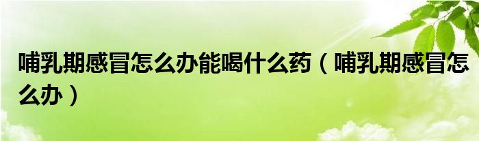 哺乳期感冒怎么辦能喝什么藥（哺乳期感冒怎么辦）