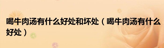 喝牛肉湯有什么好處和壞處（喝牛肉湯有什么好處）