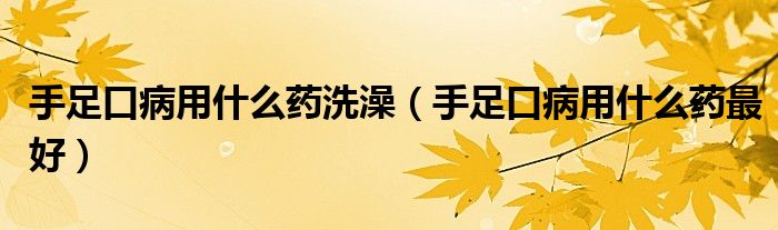 手足口病用什么藥洗澡(手足口病用什么藥最好)