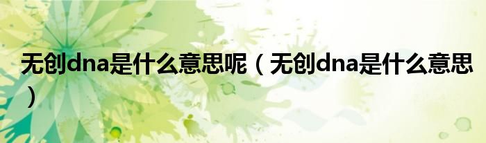無創(chuàng)dna是什么意思呢（無創(chuàng)dna是什么意思）