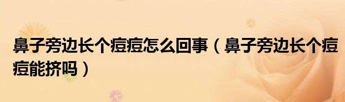 鼻子旁邊長(zhǎng)個(gè)痘痘怎么回事（鼻子旁邊長(zhǎng)個(gè)痘痘能擠嗎）