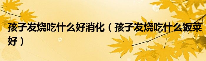 孩子發(fā)燒吃什么好消化（孩子發(fā)燒吃什么飯菜好）