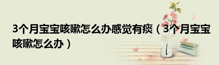 3個月寶寶咳嗽怎么辦感覺有痰（3個月寶寶咳嗽怎么辦）