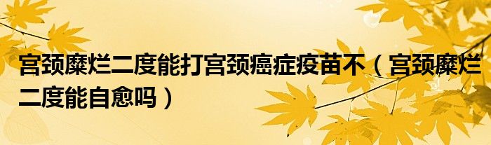 宮頸糜爛二度能打?qū)m頸癌癥疫苗不（宮頸糜爛二度能自愈嗎）
