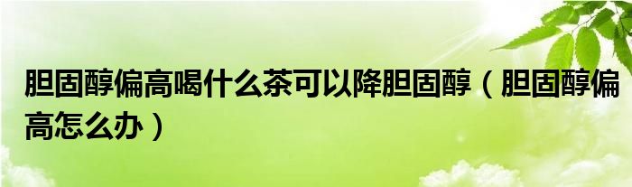 膽固醇偏高喝什么茶可以降膽固醇（膽固醇偏高怎么辦）