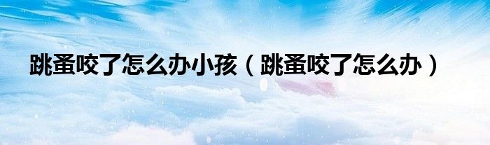 跳蚤咬了怎么辦小孩（跳蚤咬了怎么辦）