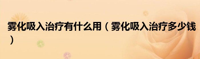 霧化吸入治療有什么用（霧化吸入治療多少錢(qián)）