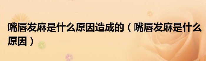 嘴唇發(fā)麻是什么原因造成的（嘴唇發(fā)麻是什么原因）