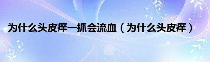 為什么頭皮癢一抓會(huì)流血（為什么頭皮癢）