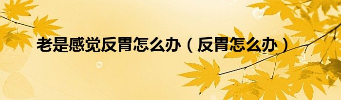 老是感覺(jué)反胃怎么辦（反胃怎么辦）