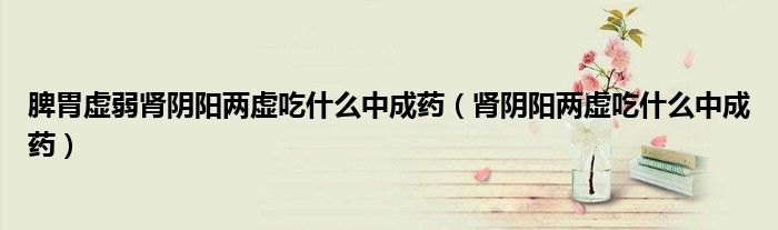 脾胃虛弱腎陰陽(yáng)兩虛吃什么中成藥（腎陰陽(yáng)兩虛吃什么中成藥）