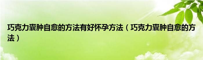 巧克力囊腫自愈的方法有好懷孕方法（巧克力囊腫自愈的方法）