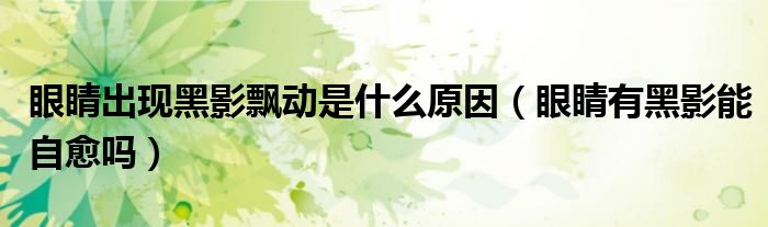 眼睛出現(xiàn)黑影飄動是什么原因（眼睛有黑影能自愈嗎）